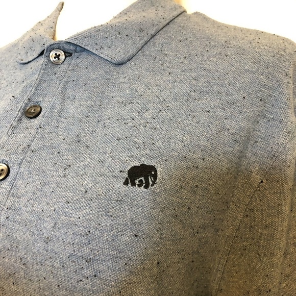 BANANA REPUBLIC Polo Shirt Men's Size Large Blue Standard Fit Elephant Logo - Picture 7 of 8